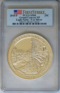 2010-P Grand Canyon 5 oz PCGS SP68 Light Satin First Strike, ultra rare key!  - Picture 1 of 2