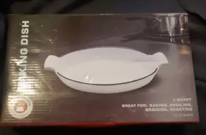 Chefs Counter Cast Iron Baking Dish 1 Quart - White Enamel Coating - CC-274- NIB - Picture 1 of 2