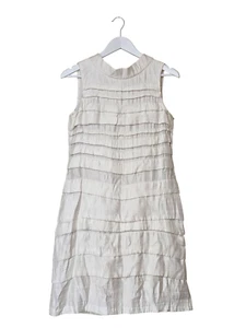 CUE White Multi Layered Back Button Detail Sleeveless Dress Size 8 - Picture 1 of 3