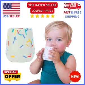 Toddler Silicone Training Cup 2oz – Easy‑Grip Spoutless Baby Cup Confetti - Picture 1 of 9