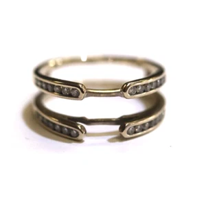 Anello protezione giacca oro bianco 14 kt .28 ct diamante fede nuziale 4,1 g canale immobiliare - Foto 1 di 9