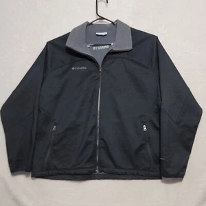 Columbia Men's Jacket Sz 3 XL Granite Fleece Soft Shell Coat Black Gray - Picture 1 of 14