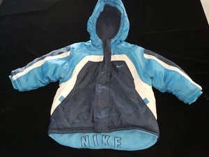 boys NIKE WINTER COAT JACKET size 18 month blue REVERSIBLE fleece NICE MOM! - Picture 1 of 3