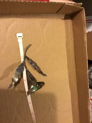 Large Vintage Reja Heavy Sterling Rhinestone Flower Pin Brooch - Image 1 of 4