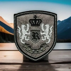 Escudo de armas rampante con parche de cresta letra R león - Imagen 1 de 2