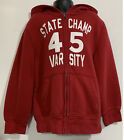 Children?S Place Hoodie Boys 7/8 M Red State Champ Varsity 45 Zip Hood Sweater