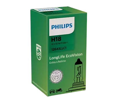 H18 12V 65W halogen PH-12643LLC1 Py26d-1 Philips - Image 1 of 2