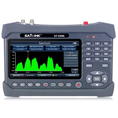 SATLINK ST-6986 Satellite Signal Finder DVB-S/S2X/T/T2/C MPEG4 H.265 10bits - Image 1 of 4