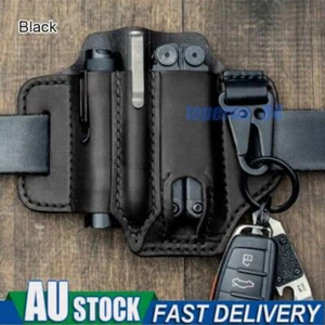 Leatherman Sheath Multitool Leather W/ Pen Holder Sheath EDC Pocket Organizers - Picture 1 of 5
