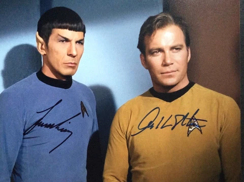 LEONARD NIMOY WILLIAM SHATNER SIGNED PHOTO 8-10 COA Cover