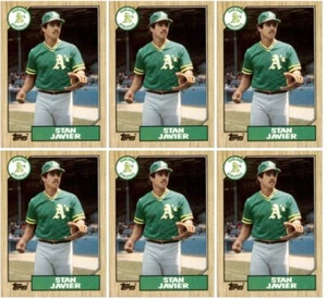 (6) 1987 Topps #263 Stan Javier Oakland Athletics Card Lot - Picture 1 of 2