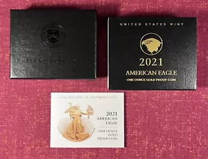 2021 W TYPE 2 AMERICAN EAGLE ONE OUNCE $50 GOLD PROOF COIN BOX COA - NO COINS - - Picture 1 of 3