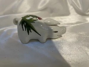 Vintage Wemyss Plichta Pottery Cabbage Rose Pig - 7cm Long Figurine Collectible - Picture 1 of 10