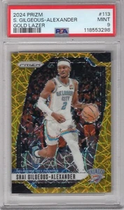 SHAI GILGEOUS-ALEXANDER 2024-25 PRIZM GOLD LAZER #02/10 PSA 9 **JERSEY NUMBER** - Picture 1 of 2