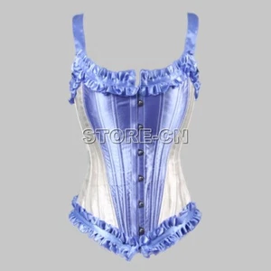Women's Clothing Blue Corset Bustier thicken all steel boned Shapewear XL SIZE - Picture 1 of 7