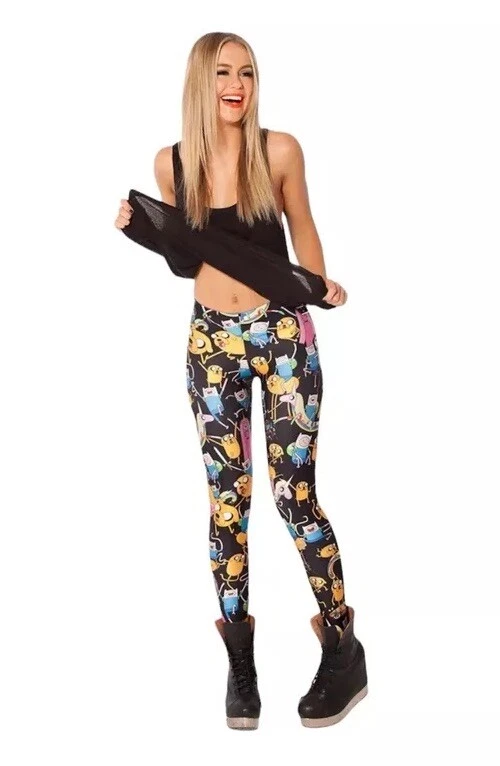 BlackMilk Womens Cartoon Network Adventure Time Leggings size XS Stretch Colour - Image 1 of 4