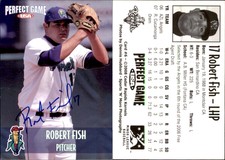 Robert Fish Signed 2008 Perfect Game Cedar Rapids Kernels #6 Card Auto