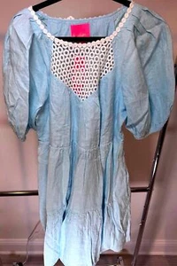 Lilly Pulitzer blaues Leinenkleid mit Ösendetails - Bild 1 von 5