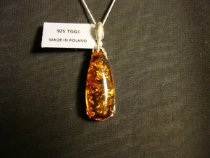 NEW + tag in 925 SILVER huge rare AMBER PENDANT - Picture 1 of 2