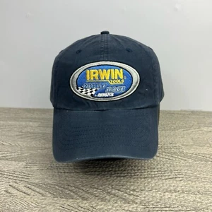 Vintage Y2K Irwin Tools Hat Cap Strap Back Navy Blue Baseball Dad Handy Man - Picture 1 of 7