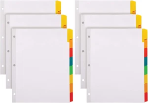 Write and Erase Binder Dividers, Durable Tabs for 3 Ring Binder, 8 Tab, Write on - Picture 1 of 4