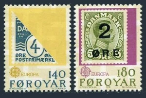 Faroe 43-44, MNH. Michel 43-44. EUROPE CEPT-1979. Stamp on stamp. - Picture 1 of 1