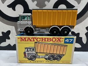 Matchbox Lesney  No. 47 DAF Tipper Container Truck  W/ Original F Type Box