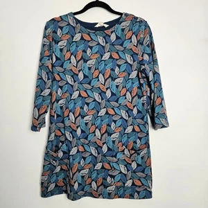 Seasalt Cornwall Tall Waves Jersey Tunic Size 10 Relaxed Fit Pockets Leaf Print - Picture 1 of 9