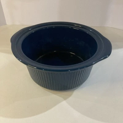 Original Crock Pot Rival 3355 5 qt Quart Replacement Ceramic Bowl Dark Blue - Image 1 of 4