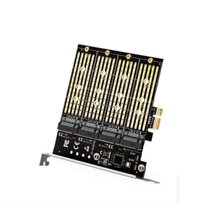 M.2 to PCI-E 3.0 X4 High Speed Expansion Card 1/2/4 Bay SATA Adapter Card - Picture 1 of 10