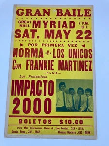 Grupo Norma y Los Unicos - Impacto 2000 Music Promo Poster 1970’s Tex Mex Latin - Picture 1 of 4