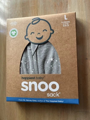 SNOO Happiest Baby Sack Swaddle Wrap Gray Large 4-6 Months Brand New In Box - Image 1 of 2
