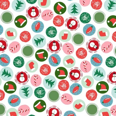 Tela Feline Drive MINIATURAS DE NAVIDAD Iconos de vacaciones - Cuarto de grasa 18x22 FQ Foto 1 de 4