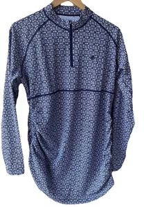 Coolibar Set Pullover Blu Floreale Manica Lunga Misto Cotone Set UPF 50+ Capri LRG - Foto 1 di 23