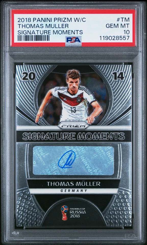 2018 Panini Prizm World Cup Signature Moments Thomas Muller #TM PSA 10 - Bild 1 von 2