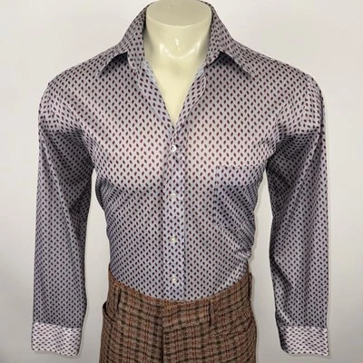 Vintage 70s Kingsport Shirt Nik AOP Abstract Disco Polyester Button Mens Large - Image 1 of 4