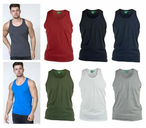 D555 Mens Long Length Pure Cotton Muscle Vest Duke Big Plus Sizes Medium to 8XL - Picture 1 of 15