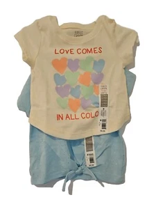 Infant Girls 12 Months T Shirt Set 2PC NWT Falls Creek Glittery On Blue One - Picture 1 of 6