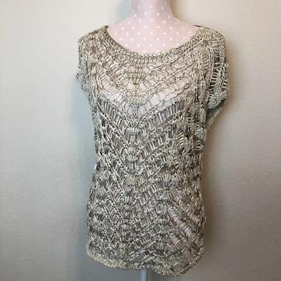 Eileen Fisher Women's Cotton Blend Cap Sleeve Loose Knit Top Sz. L - Image 1 of 4