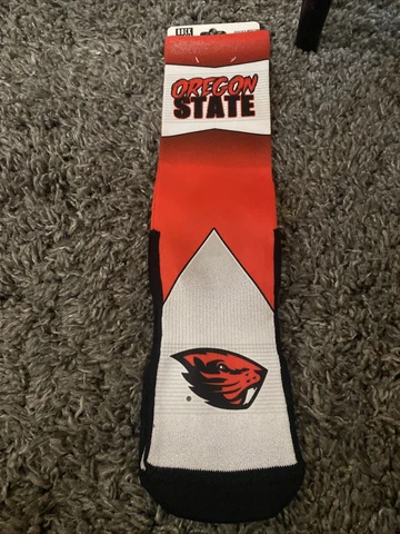 Oregon State Beavers Socks Sz L/XL Orange Black White Rock Em Brand Socks Cover