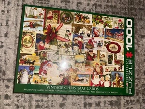 NEW! Eurographics Vintage Christmas Cards 1000 Piece Jigsaw Puzzle Made in USA - Picture 1 of 2