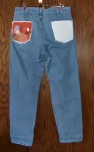Vintage Carhartt Distressed Painted Relaxed Fit Jeans Mexico Tag Size 35x32 - Bild 1 von 12