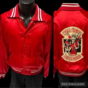 Vtg 70 80s Howie Shiny MALL VISION Bomber Ladys SOFTBALL Team SATIN Jacket RETRO - Picture 1 of 14