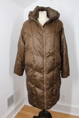 Abrigo largo Vince XS marrón acolchado con capucha acolchada de gran tamaño Foto 1 de 4