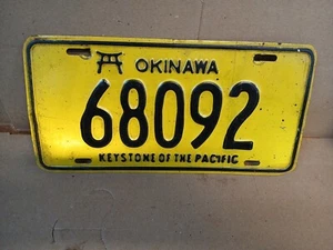 Keystone of Pacific Nummernschild US Forces in Okinawa gelb Vintage - Bild 1 von 4
