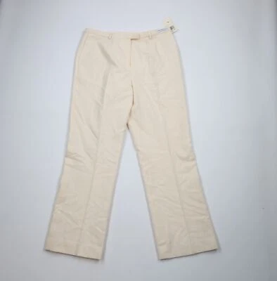 Calça chino Deadstock vintage anos 90 feminina tamanho 16 lã perna larga creme - Imagem 1 de 4