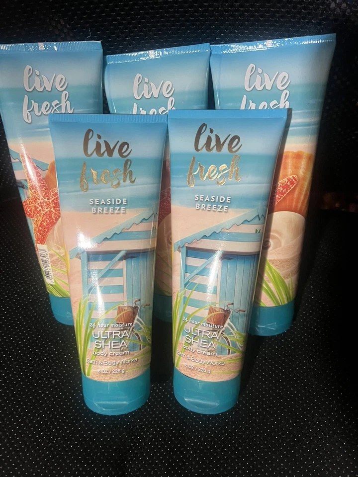 Bath & Body Works 5 x LIVE FRESH SEAIDE BREEZE 8 OZ. ¡Cremas corporales ULTRA KARITÉ!! Foto 1 de 1