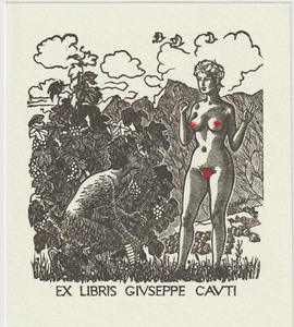 Original Vintage Holzstich Exlibris von SEVERIN MARK (1906-1987) Belgien - Bild 1 von 1