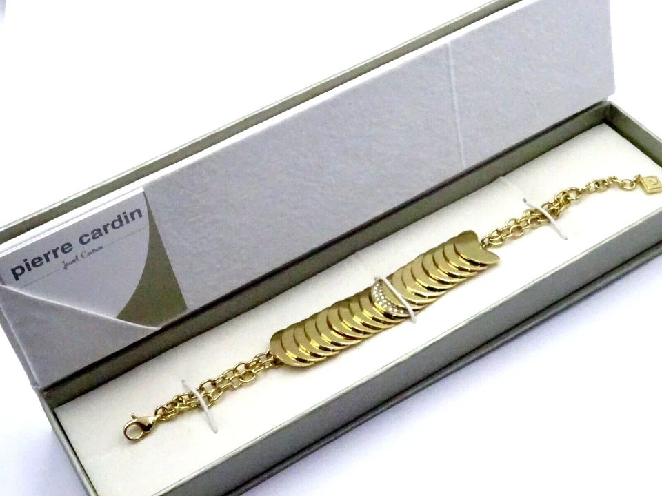 Pierre Cardin Damen Armband Edelstahl vergoldet 20 cm Zirkonia Luxus Trendig - Bild 1 von 4