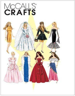 McCall's Sewing Pattern M6232 Fashion Doll Clothes Doll Size 11 1/2" One Size UC - Image 1 of 4